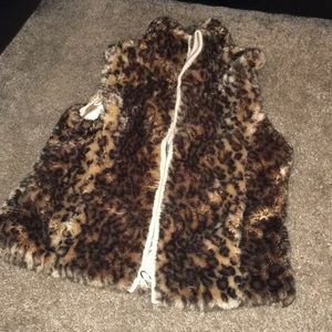 a cheetah print vest.